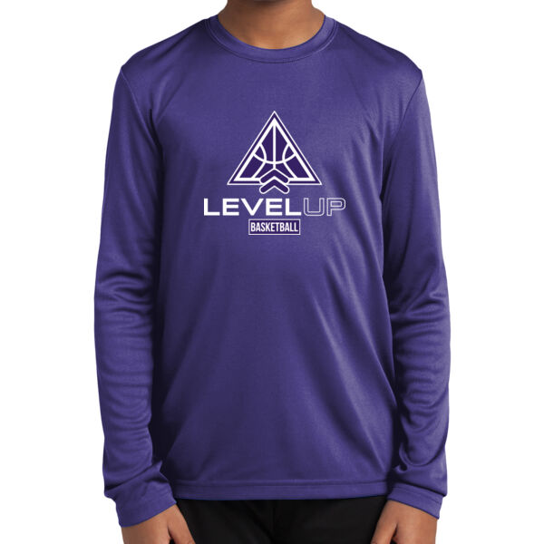 Level Up Basketball Purple Youth Long Sleeve PosiCharge Competitor Tee Thumbnail
