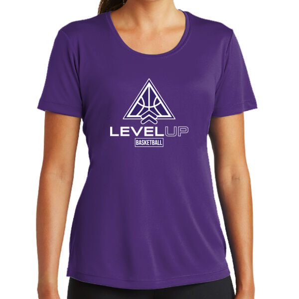 Level Up Basketball Ladies Purple PosiCharge Competitor Tee Thumbnail