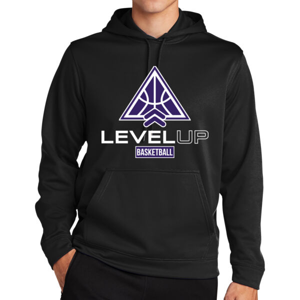 Level Up Basketball Black Sport Wick Fleece Hooded Pullover Thumbnail