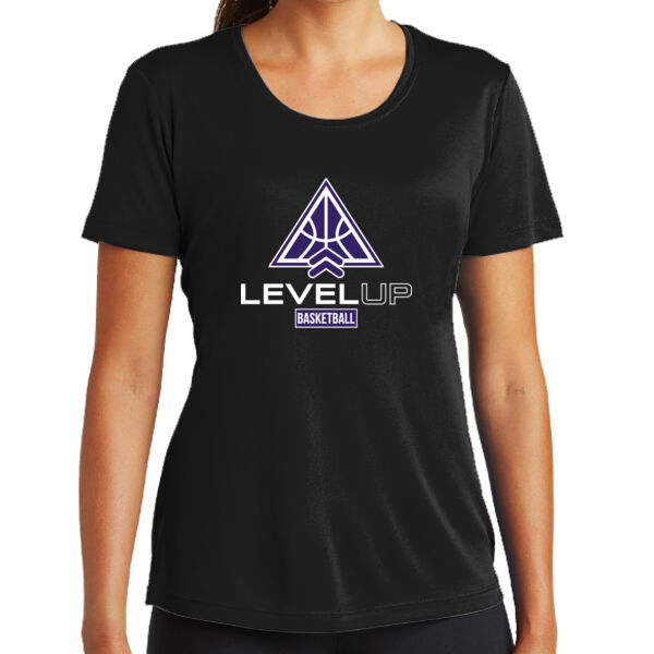 Level Up Basketball Ladies Black PosiCharge Competitor Tee Thumbnail
