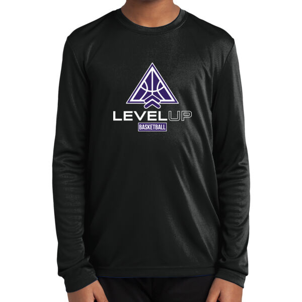 Level Up Basketball Black Youth Long Sleeve PosiCharge Competitor Tee Thumbnail