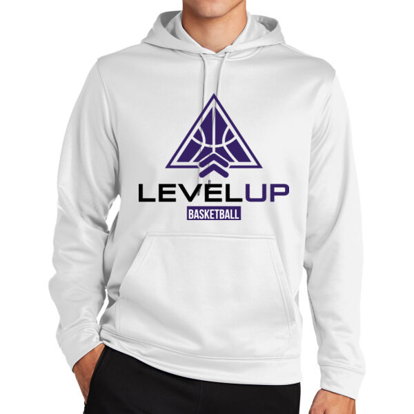 Level Up Basketball White Sport Wick Fleece Hooded Pullover Thumbnail