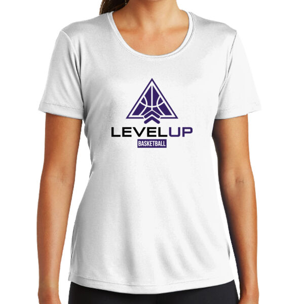 Level Up Basketball Ladies White PosiCharge Competitor Tee Thumbnail