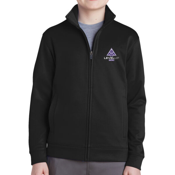 Level Up Basketball - Youth Sport Wick Fleece Full Zip Jacket Thumbnail